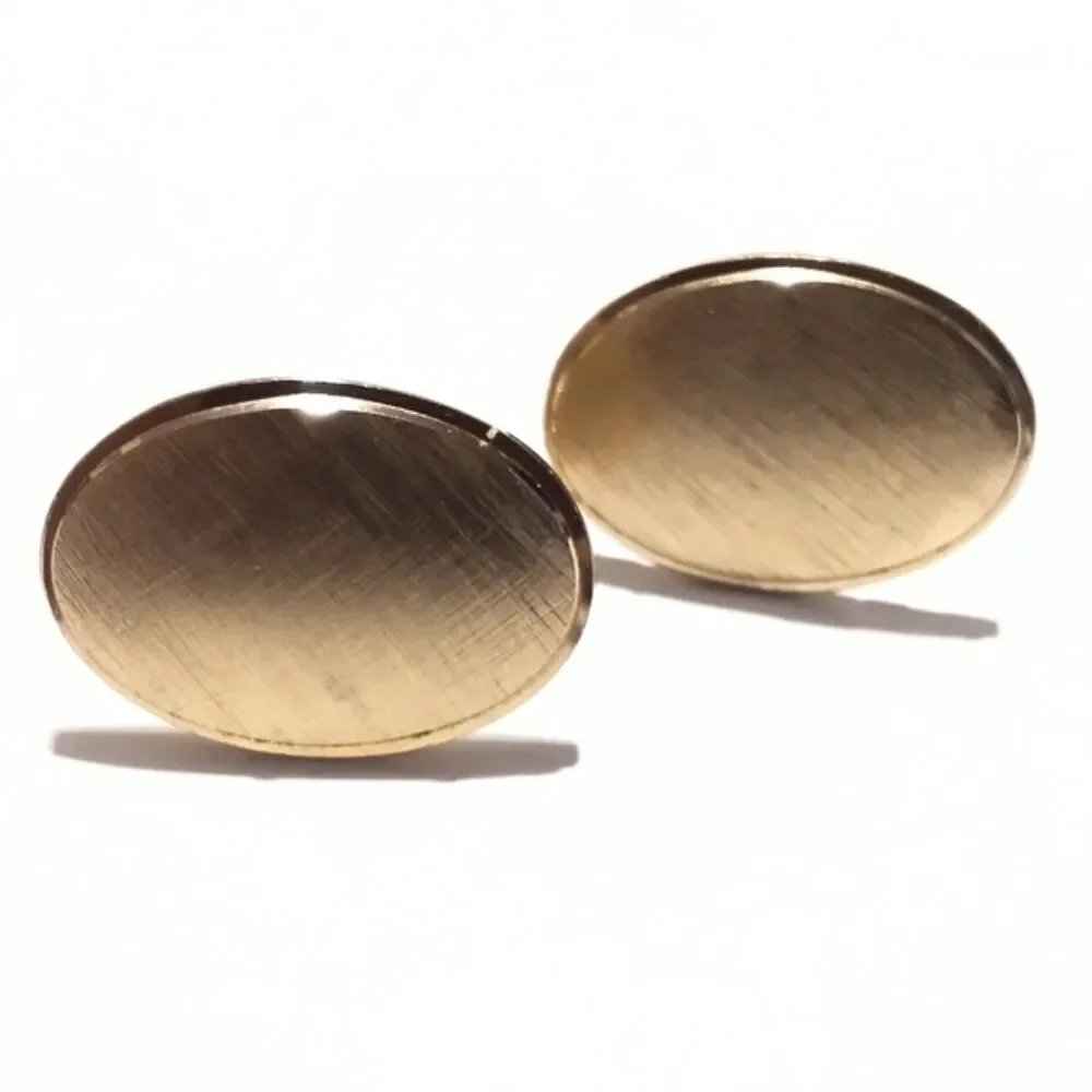 Vintage Gold Tone Florentine Finished Men's Cufflinks Cuff Links